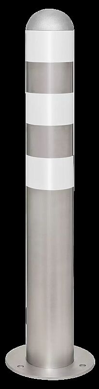 Schutzpoller ANTIN zum Aufdübeln, mit Reflexfolie in weiß, in Edelstahl