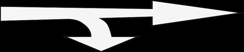 Thermoplastische Fahrbahnmarkierung Symbol: Pfeil geradeaus / rechts