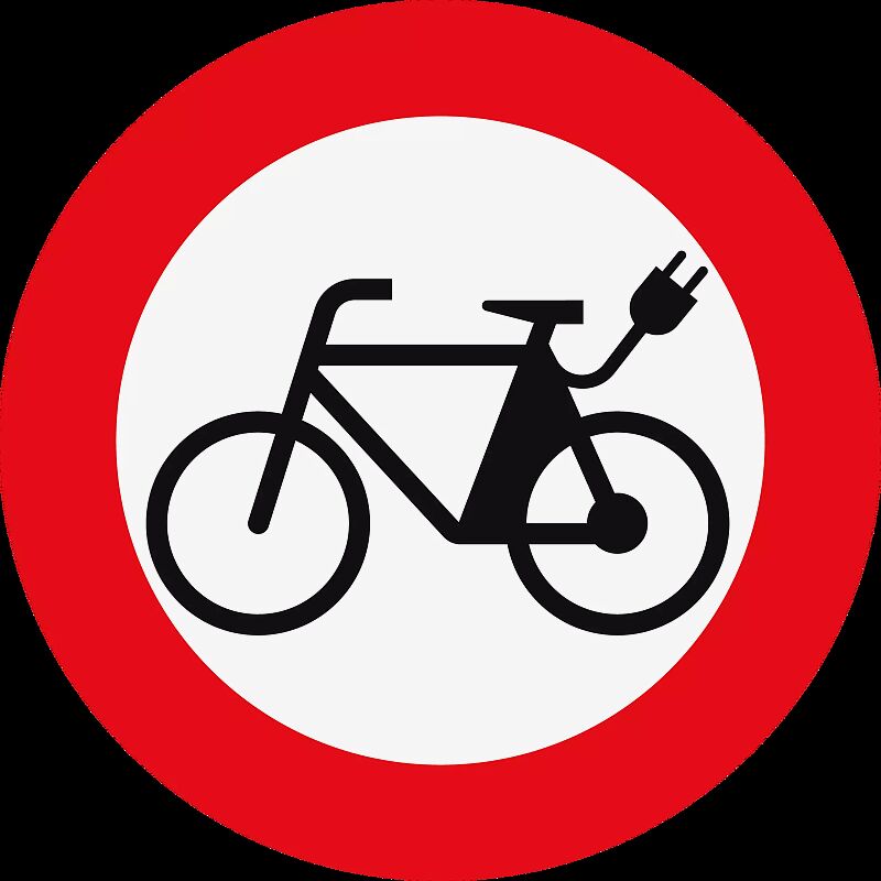 Thermoplastische Markierung VERBOT FÜR E-BIKES
