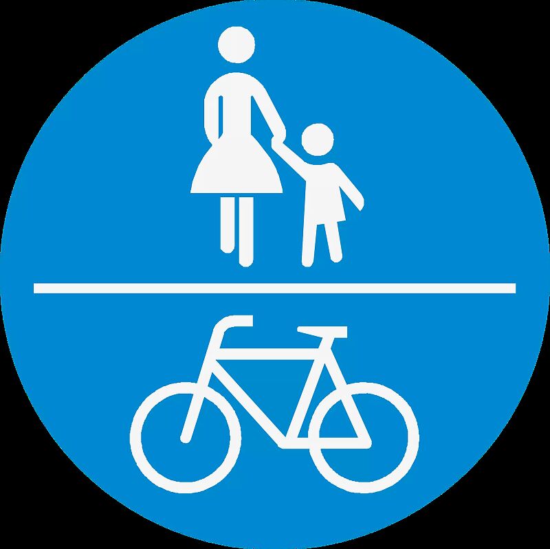 Thermoplastische Fahrbahnmarkierung Symbol: Gemeinsamer Geh- und Radweg
