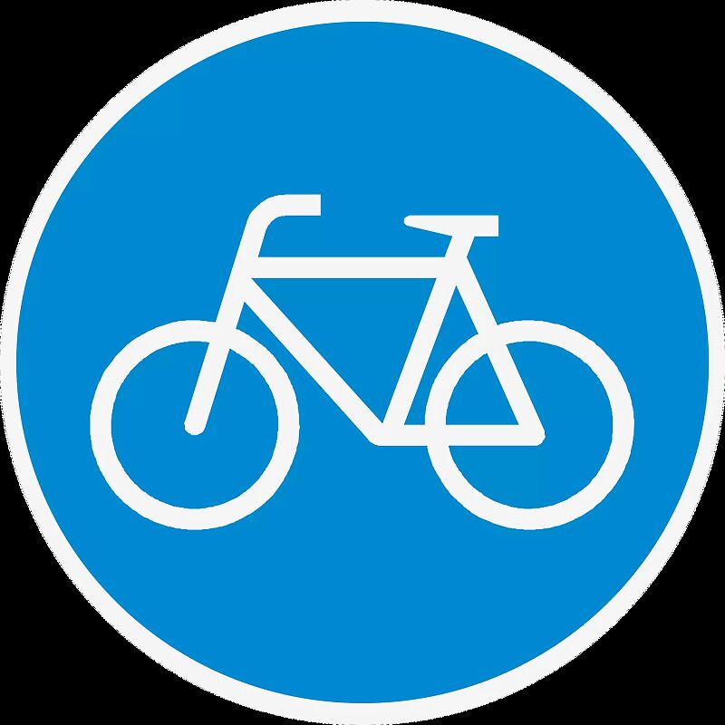 Thermoplastische Fahrbahnmarkierung Symbol: Radweg Ø 1000 mm