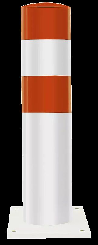 Rammschutzpoller BESKYT Ø 273 mm, zum Aufdübeln, rot-weiß kunststoffbeschichtet
