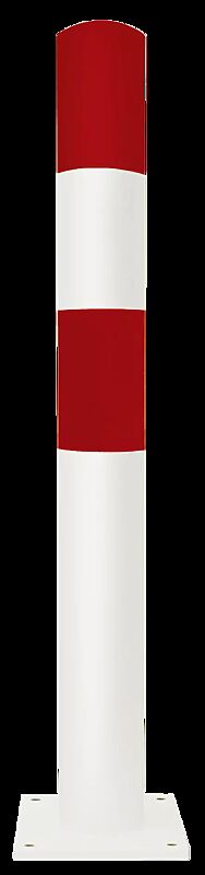 Rammschutz-Poller BESKYT zum Aufdübeln, Ø 159 mm, in rot-weiß