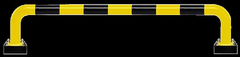 Rammschutzbügel NILSA, H x B 390 mm x 2000 mm, gelb kunststoffbeschichtet mit schwarzen Signalstreifen