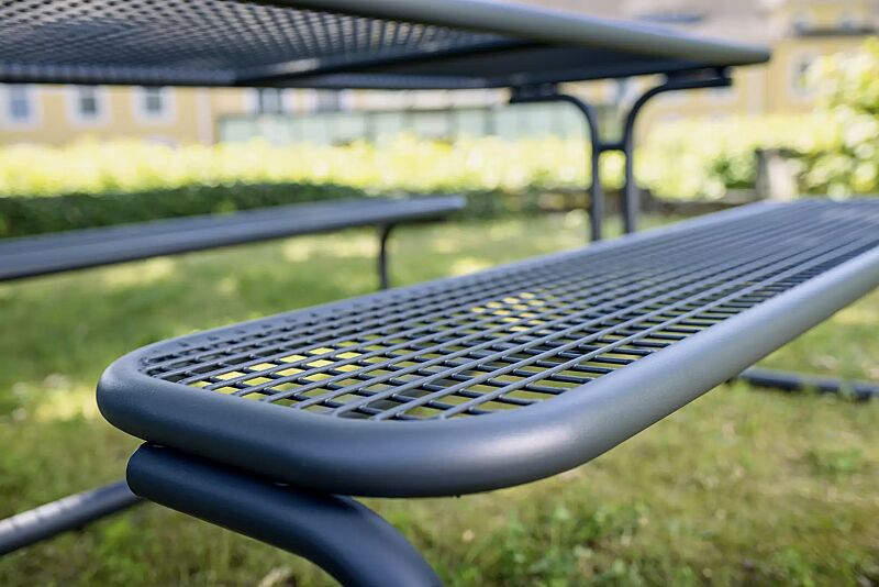 Bank-Tisch-Kombination CAMPO in RAL 7016 anthrazitgrau