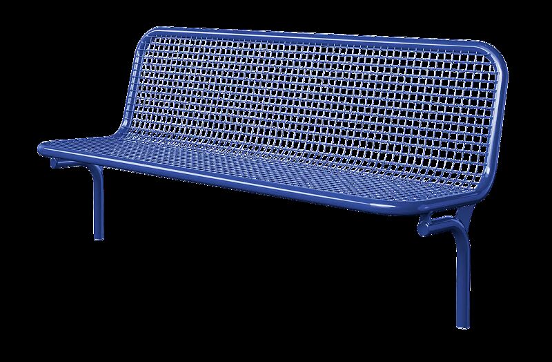 Sitzbank MONZA, zum Einbetonieren, in RAL 5017 verkehrsblau