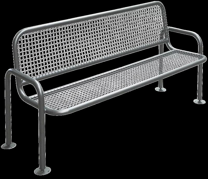 Seniorenbank RIMINI mit Rücken- und Armlehnen, zum Aufdübeln, in DB 703 eisenglimmer