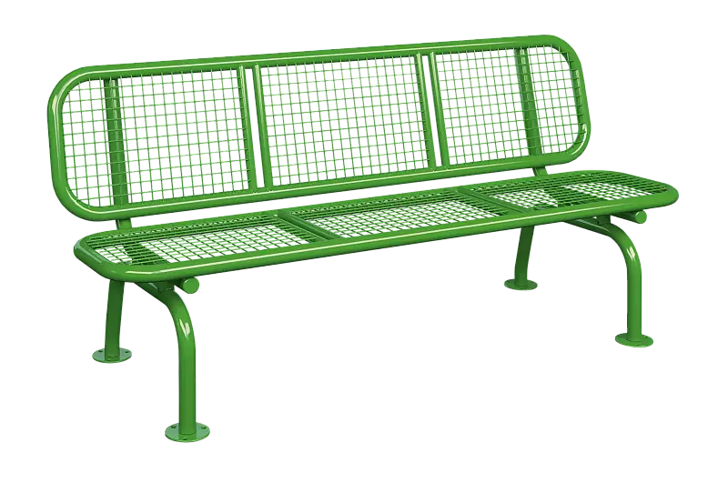 Sitzbank SPOLETO ohne Armlehnen, in RAL 6018 gelbgrün