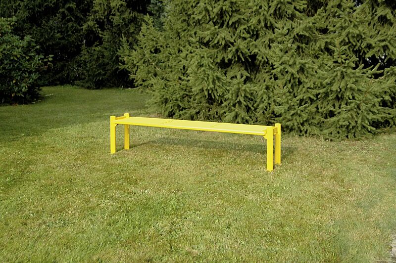 Sitzbank GLURNS ohne Rückenlehne, in RAL 1018 zinkgelb