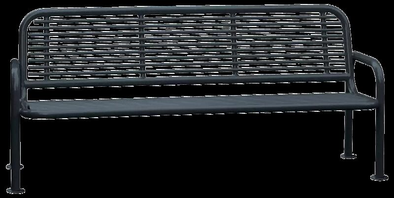 Sitzbank GLURNS mit Rückenlehne, in RAL 7016 anthrazitgrau