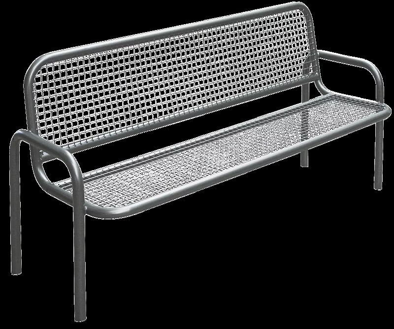 Seniorenbank RIMINI mit Rücken- und Armlehnen, zum Einbetonieren, in DB 703 eisenglimmer