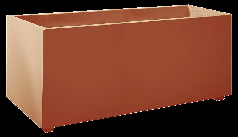 Pflanzbehälter ANDROMEDA, rechteckig, Beton mit Acrylbeschichtung in ziegelrot - 8