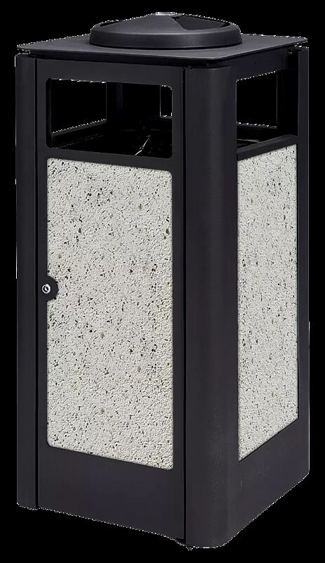 Abfallbehälter SQUARE, Korpus aus Beton mit transparenter Beschichtung  in weiß - 13