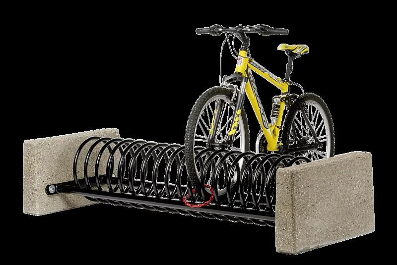 Fahrradständer MEMPHIS mit Betonsockel, 6 Stellplätze, in RAL 9005 tiefschwarz