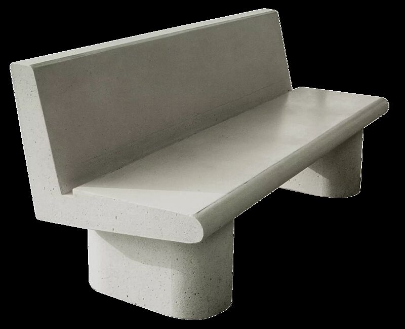Sitzbank ASTER aus Beton, in acrylgrau