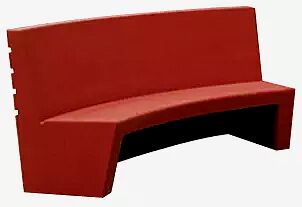 Sitzbank CIRCO aus Beton, ziegelrot, mit RL