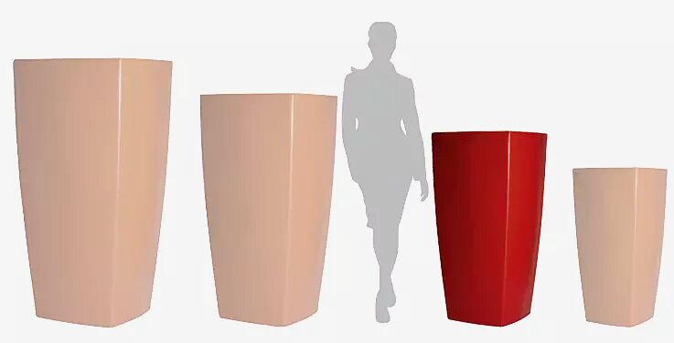 Pflanzbehälter BALI, Höhe 1100 mm, in rubinrot ähnlich RAL 3003