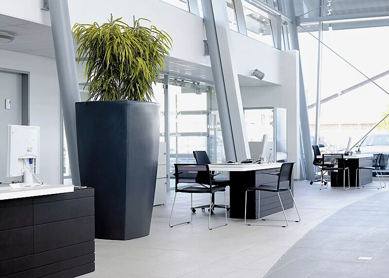 Pflanzbehälter BALI, Höhe 1500 mm, in anthrazitgrau ähnlich RAL 7016