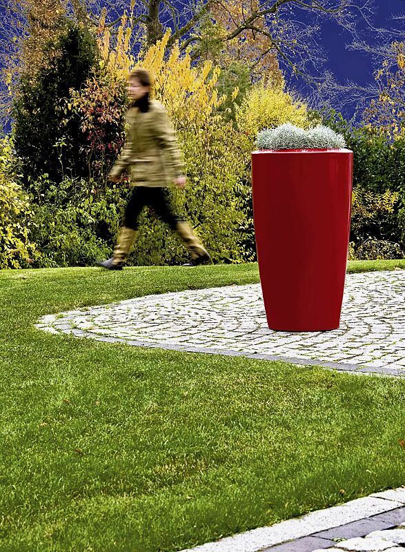 Pflanzbehälter UNA, Höhe 900 mm, in rubinrot ähnlich RAL 3003