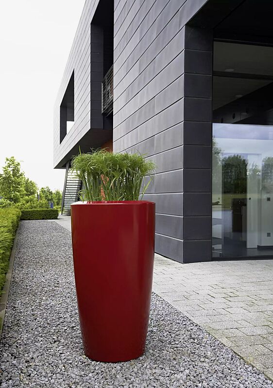 Pflanzbehälter UNA, Höhe 1100 mm, in rubinrot ähnlich RAL 3003