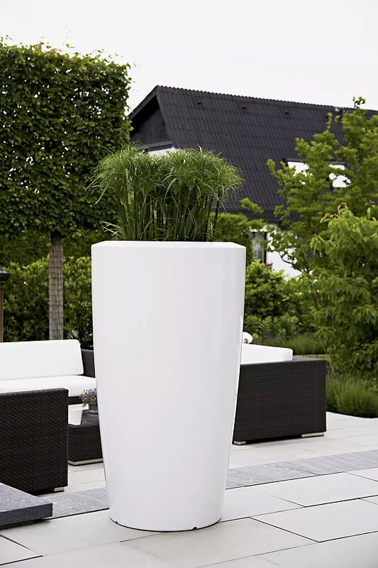 Pflanzbehälter UNA, Höhe 1100 mm, in weiß ähnlich RAL 9003