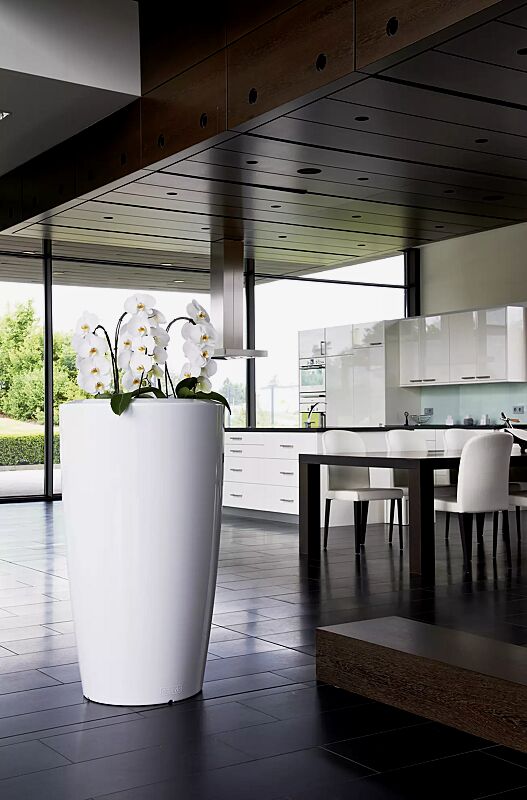 Pflanzbehälter UNA, Höhe 1100 mm, in weiß ähnlich RAL 9003