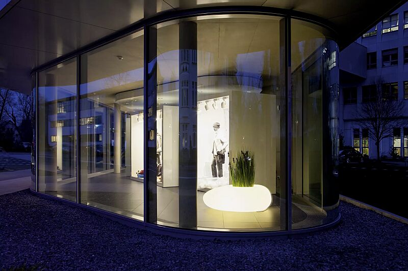 Pflanzbehälter MALUR-LIGHT, Höhe 500 mm, transluzent beleuchtet