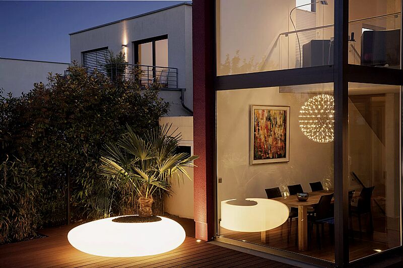 Pflanzbehälter MALUR-LIGHT, Höhe 500 mm, transluzent beleuchtet