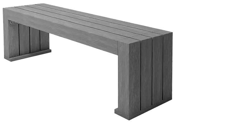 Sitzbank CERMES aus Recycling-Kunststoff in grau