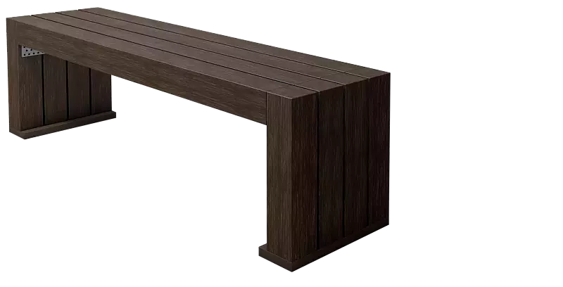 Sitzbank CERMES aus Recycling-Kunststoff in braun