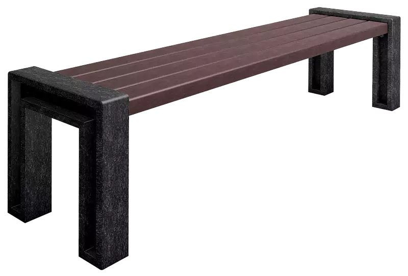 Sitzbank ODERZO ohne Rückenlehne, aus Recycling-Kunststoff