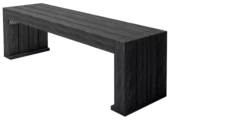 Sitzbank CERMES aus Recycling-Kunststoff in schwarz