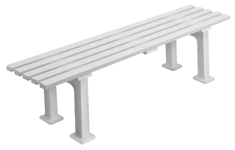 Sitzbank URBINO ohne Rückenlehne, in weiß, Länge 1500 mm