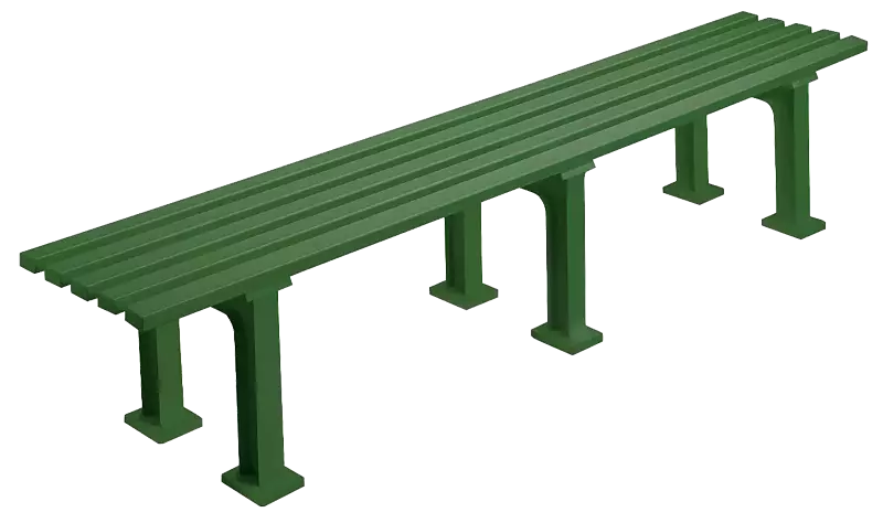 Sitzbank URBINO ohne Rückenlehne, in grün, Breite 2000 mm