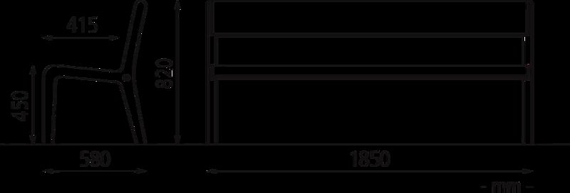 Sitzbank TEO mit Rückenlehne