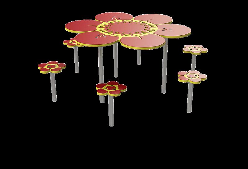 Spieltisch SOMMERWIESE mit 6 Sitzen