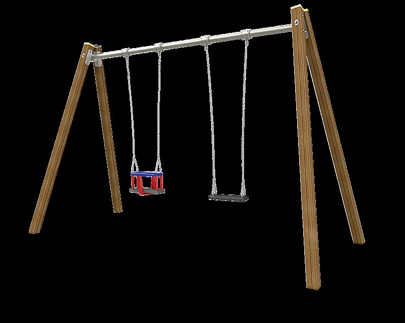 Rundum-Schaukel VARY mit Kleinkind-Sicherheitssitz und Standard-Sicherheitsschaukelsitz