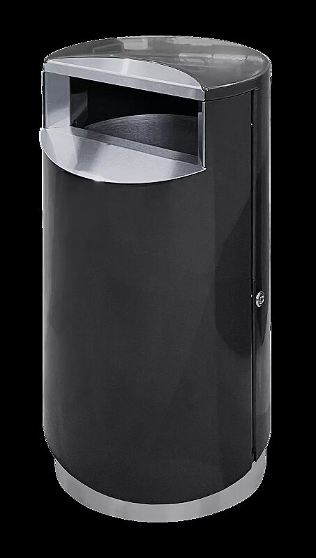 Standbehälter FINBIN CITY aus Stahl, 51 Liter, ohne Ascher, zum Aufdübeln mittels Edelstahlsockel, in RAL 7024 graphitgrau