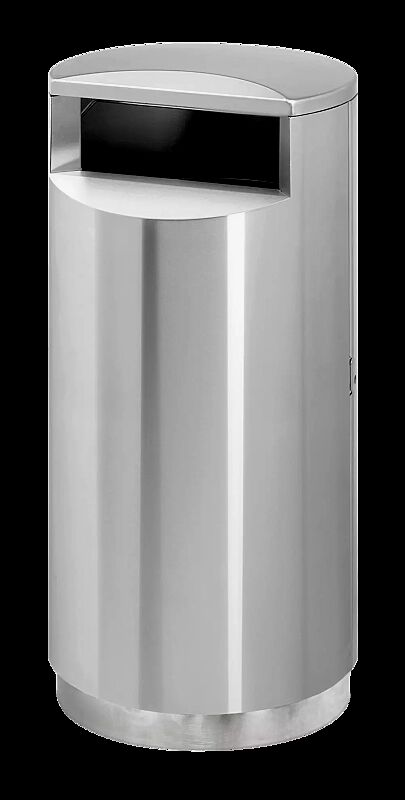 Standbehälter FINBIN CITY aus Edelstahl, 75 Liter, ohne Ascher, zum Aufdübeln mittels Edelstahlsockel