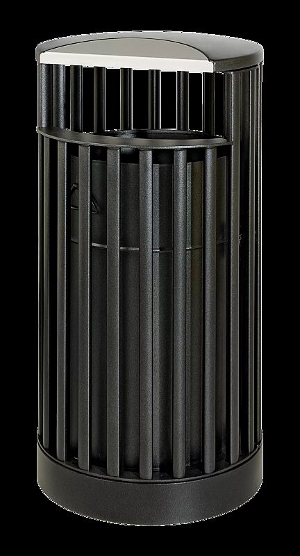 Standbehälter FINBIN CITY CASTLE aus Stahl, 75 Liter, ohne Ascher, zum Aufdübeln, in DB 703 eisenglimmer