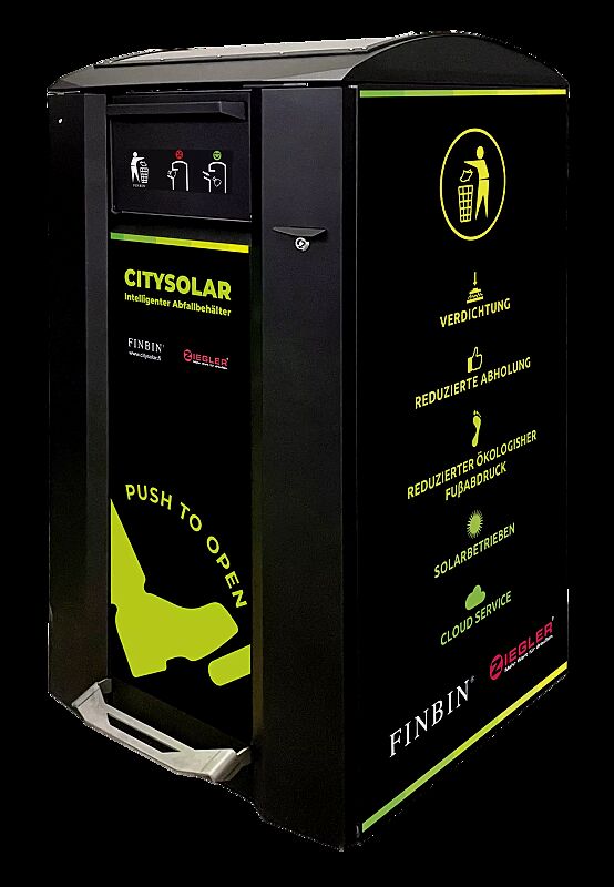 Abfallbehälter CITYSOLAR 240 ohne Ascher