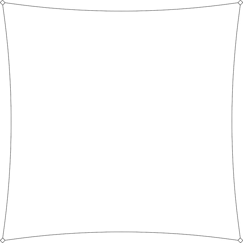 Sonnensegel BENEVENTO quadratisch, Tuchgröße 5300 x 5300 mm