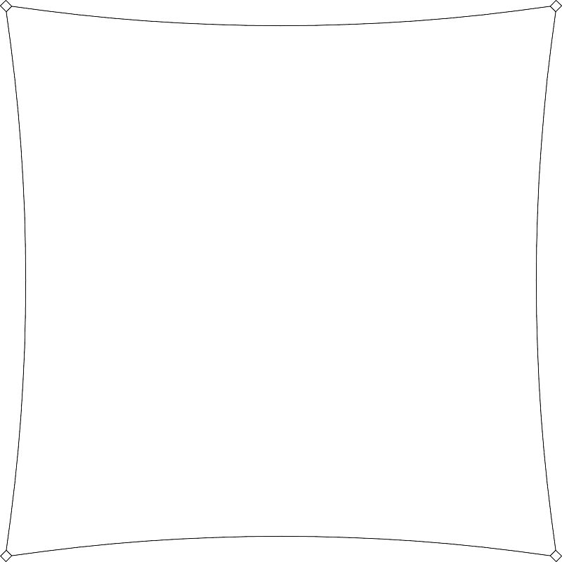 Sonnensegel BENEVENTO quadratisch, Tuchgröße 6300 x 6300 mm