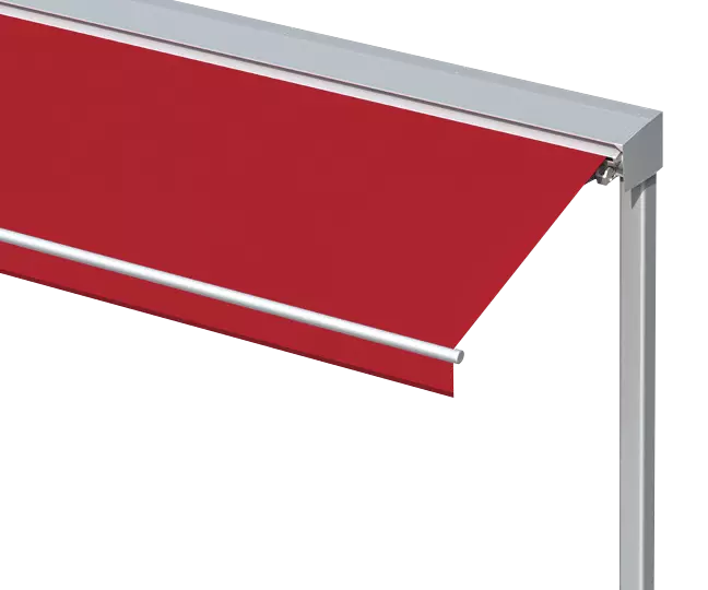 Markisen-Freigestell VOLANTIS, einseitig, Markisentuch in 5890 verkehrsrot (UPF 50+)
