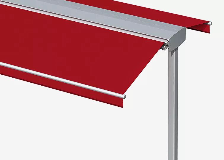 Markisen-Freigestell VOLANTIS, doppelseitig, Markisentuch in 5890 verkehrsrot (UPF 50+)