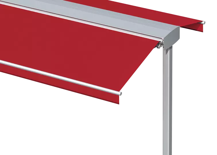 Markisen-Freigestell VOLANTIS, doppelseitig, Markisentuch in 5890 verkehrsrot (UPF 50+)