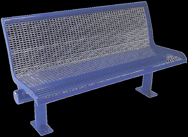 Sitzbank LINUS, 3-Sitzer mit Rückenlehne, in RAL 5017 verkehrsblau