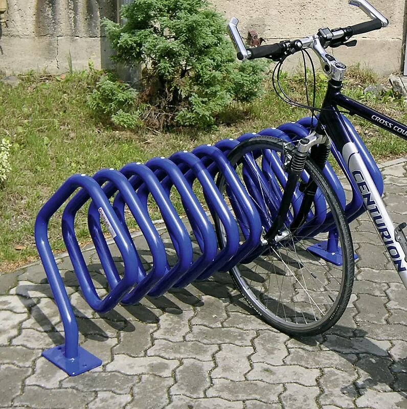Fahrradständer QUADRA zum Aufdübeln, pulverbeschichtet in RAL 5017 verkehrsblau