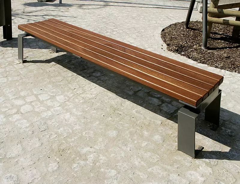 Sitzbank MAGIC ohne Rückenlehne, Stahlteile in DB 703 eisenglimmer