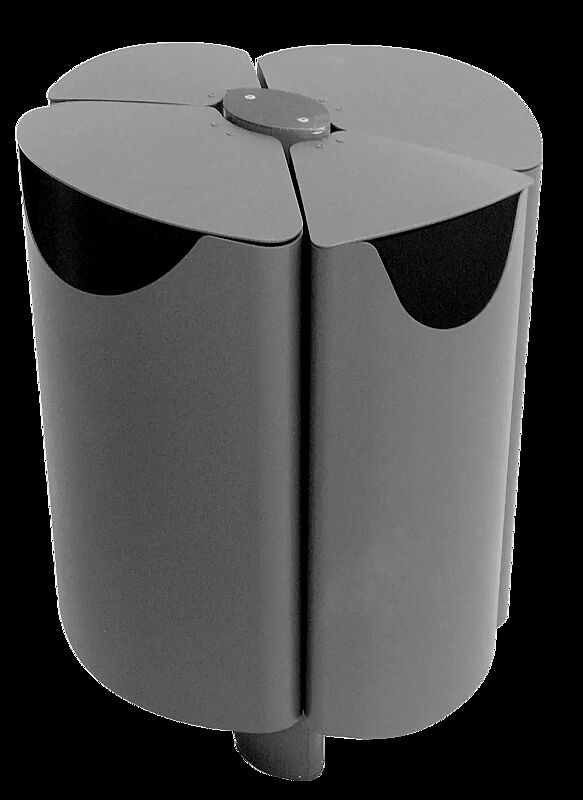 Abfallbehälter FIORE - QUATTRO, zum Aufdübeln, in eisenglimmergrau